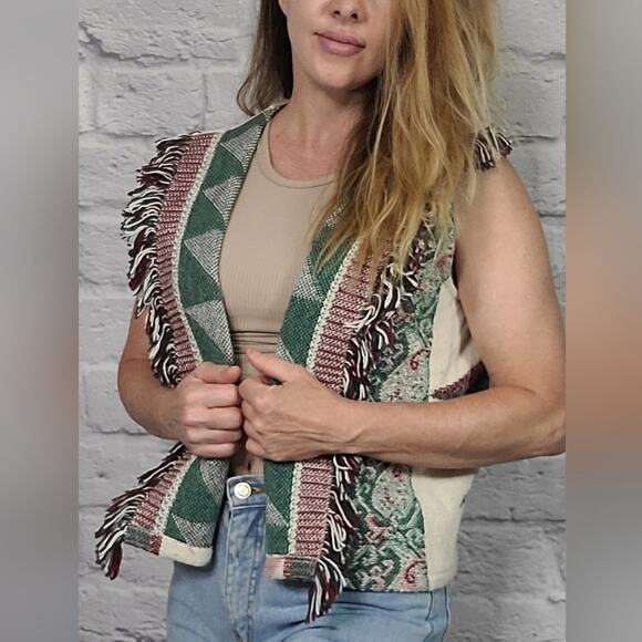 Unique ooak woven tassel vest - Picture 1 of 9